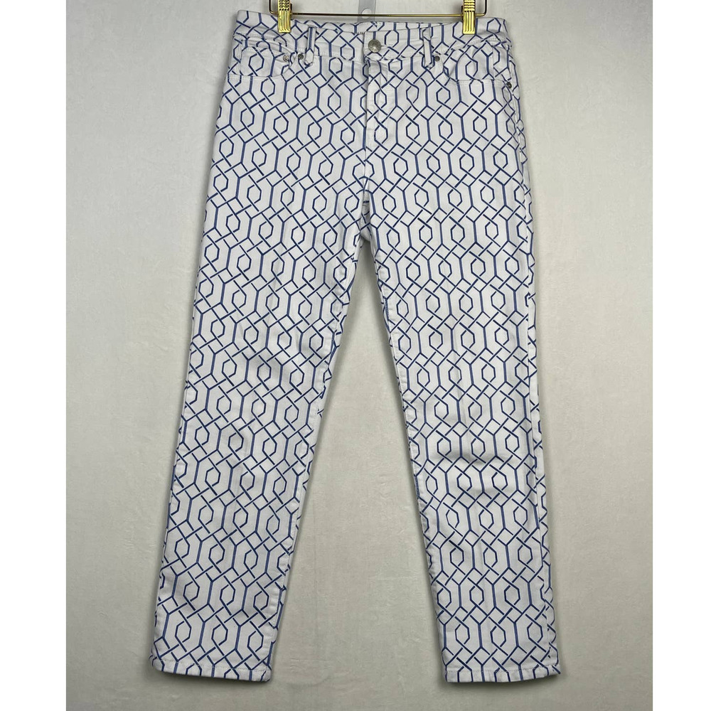 So‎ Slimming Girlfriend Crop by Chico's, Size 0 (Normal Size 4) Blue and White